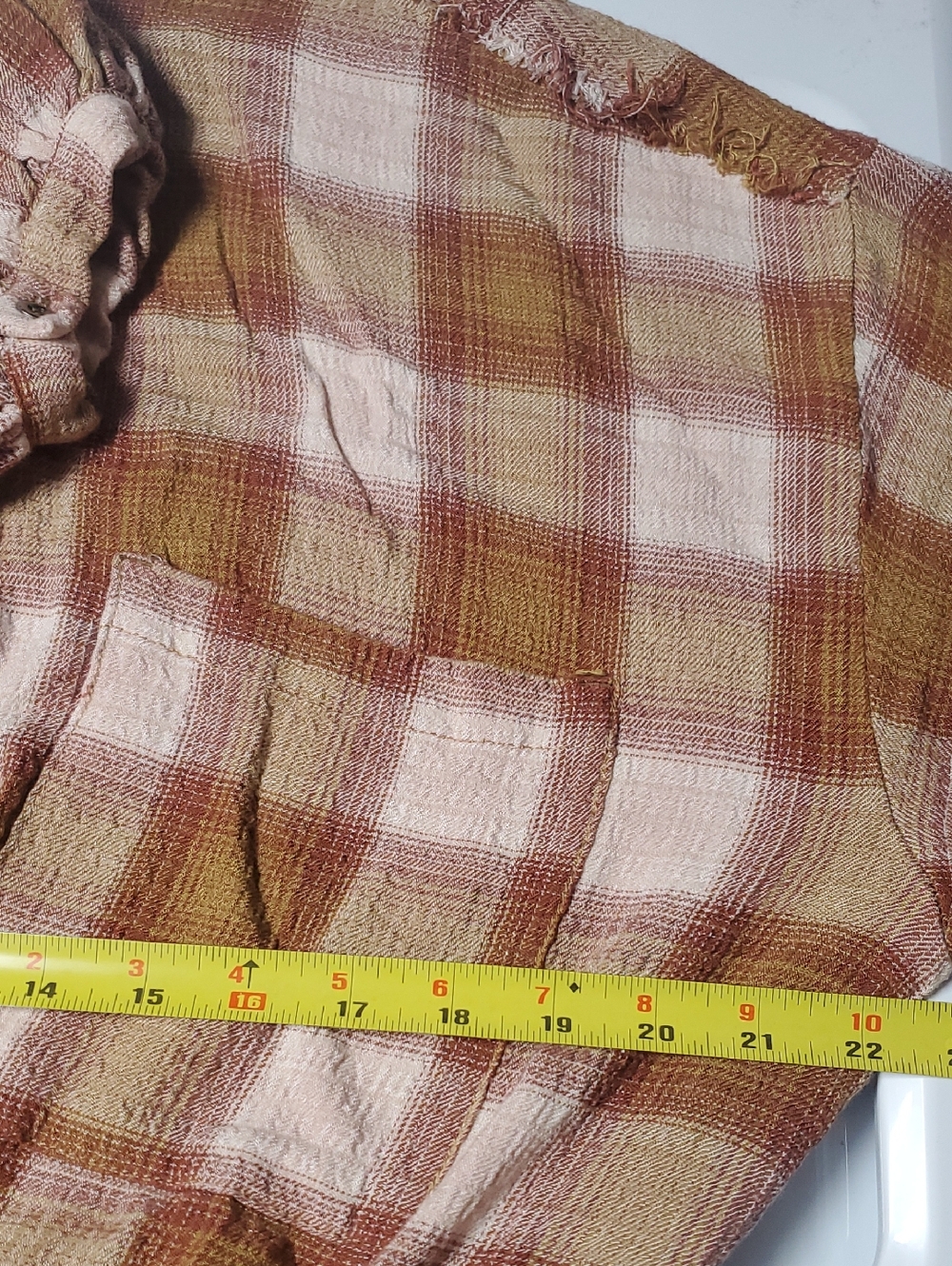 We The Free By The Way Plaid Button-Front Shirt Dress in Brown and Cream Size Md - Picture 15 of 16